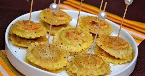 Ravioli au foie gras poêlés au parmesan