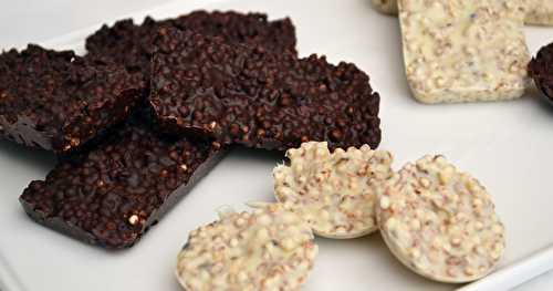 Tablettes de chocolat au quinoa soufflé !
