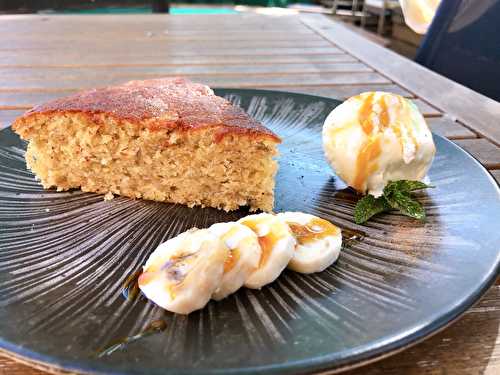 Gâteau hyper facile à la banane ? et nappage caramel