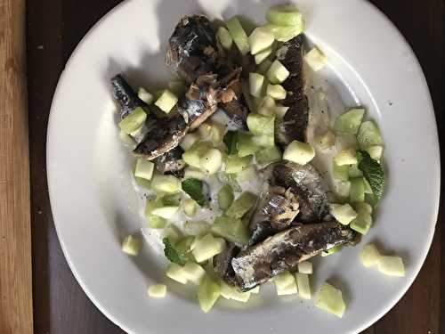 Recette Pickles de sardines, yaourt grec, concombre et menthe