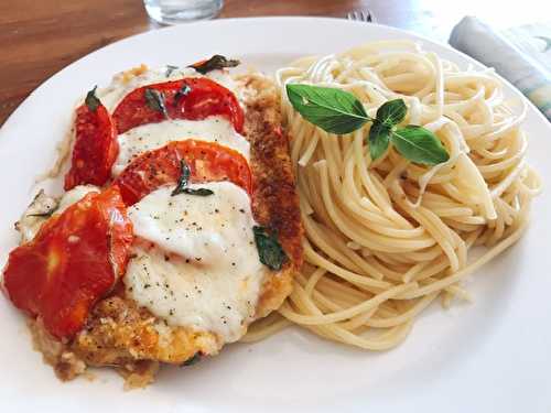 Escalopes à la milanaise gratinées à la tomate et Mozzarella