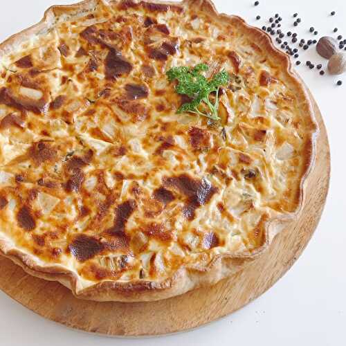 Quiche aux feuilles, tiges et trognon de chou-fleur