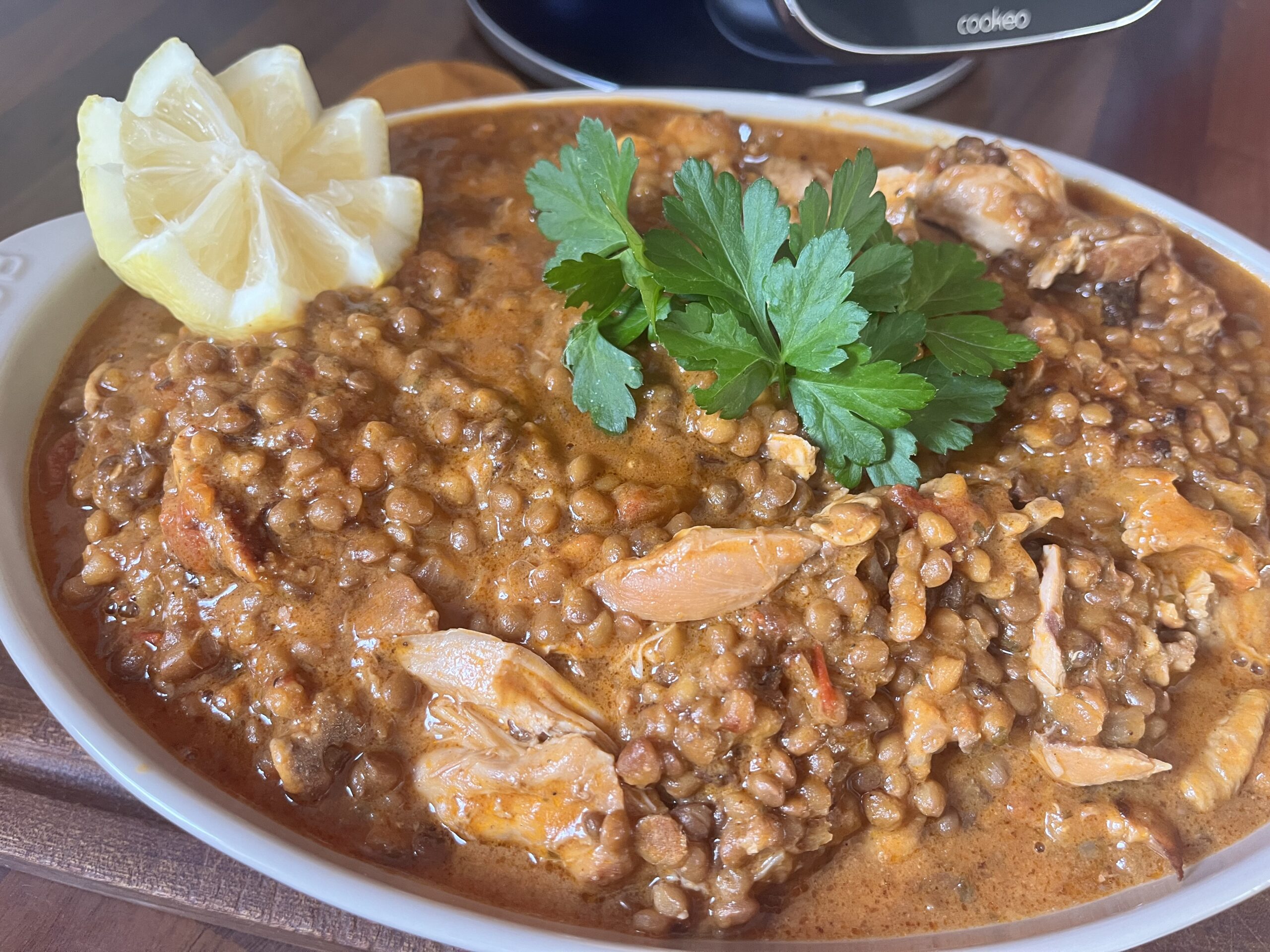 Poulet Coco-Tomate aux Lentilles, Touche de Citron au Cookéo