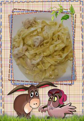 Aiguillettes poulet roquefort tagliatelles