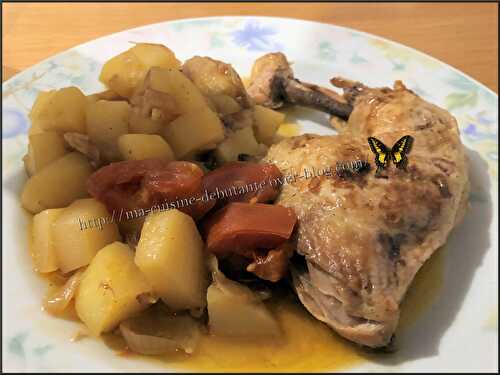 Cuisse de poulet et ses pommes de terre tomates au cookeo