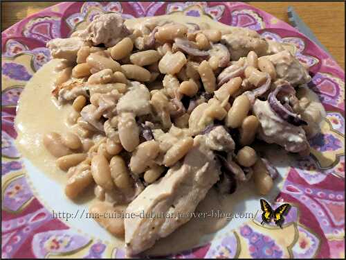 Filets de poulet aux haricots blancs et sa sauce boursin