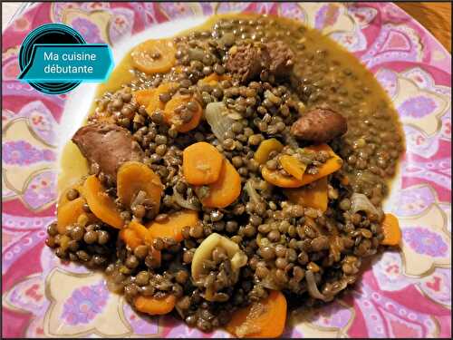 Lentilles carottes et ses saucisses avec CookEasy