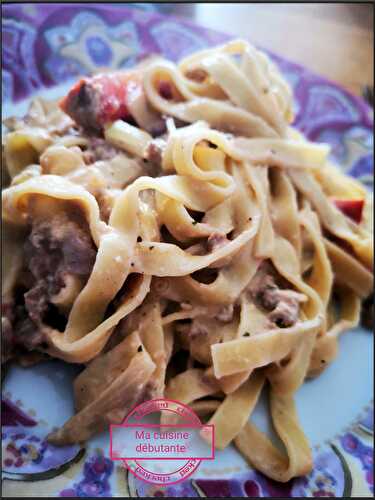 Mes tagliatelles au thon et sa sauce au boursin