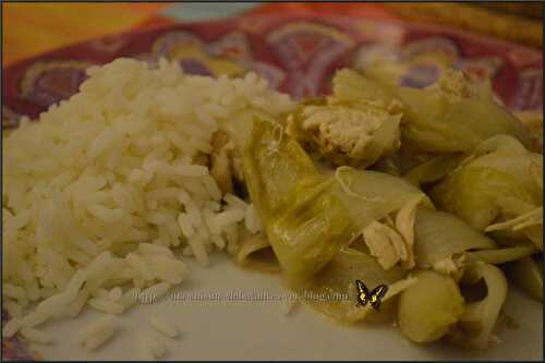 Mijoté de poulet et ses endives au St môret au Cooking chef gourmet