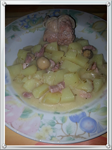 Paupiette de porc avec ses pommes de terre fondantes sauce fond de veau - Ma cuisine débutante