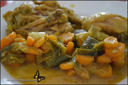 Poulet au massalé carotte poireau