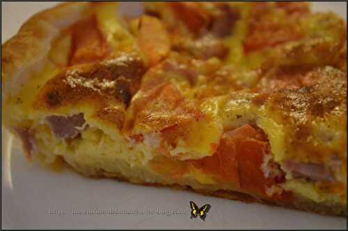 Quiche tomate et dés de jambon