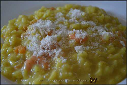 Risotto au curry de crevettes et lait de coco