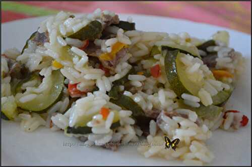 Riz aux courgettes et sa viande kébab