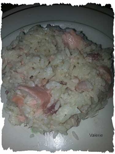 Riz saumon lardons