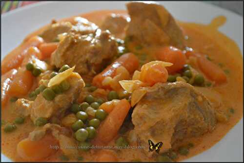 Sauté de porc au lait de coco et ses petits pois carottes