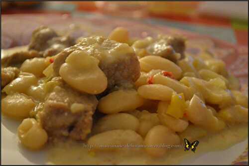 Sauté de porc aux haricots blancs et sa sauce boursin