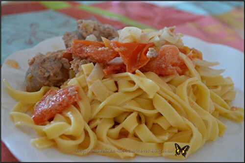 Tagliatelle aux saucisses de Toulouse