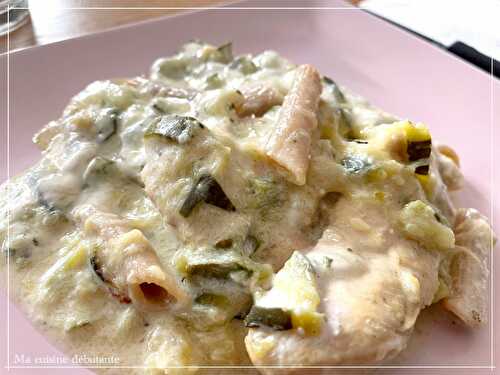 Courgettes et son poulet à sa sauce Boursin avec cookeo - Ma cuisine débutante