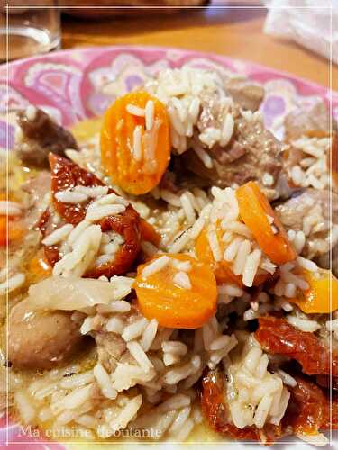 Mijoté de veau avec son riz carottes au cookeasy