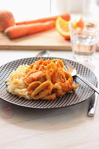 Anneaux d’encornets aux carottes, orange & épices