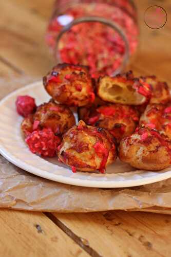 Chouquettes aux pralines roses