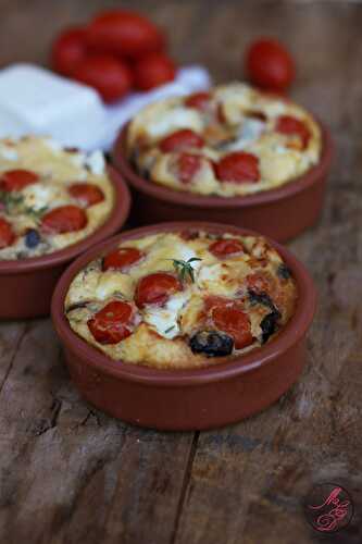 Clafoutis tomates cerises, feta & olives noires