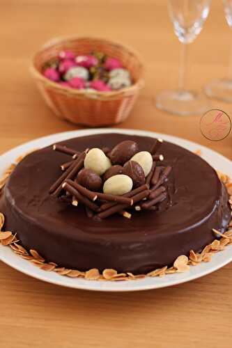 Gâteau au chocolat nid de Pâques