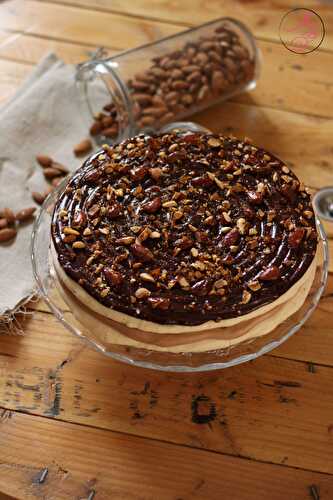 Gâteau meringué au chocolat & amandes caramélisées