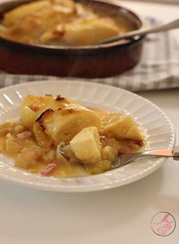 Gratin de quenelles aux poireaux (suprêmes soufflés)