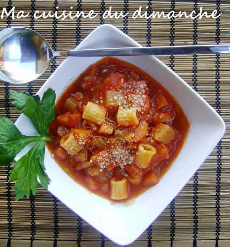 Le Minestrone (soupe de légumes & petites pâtes)