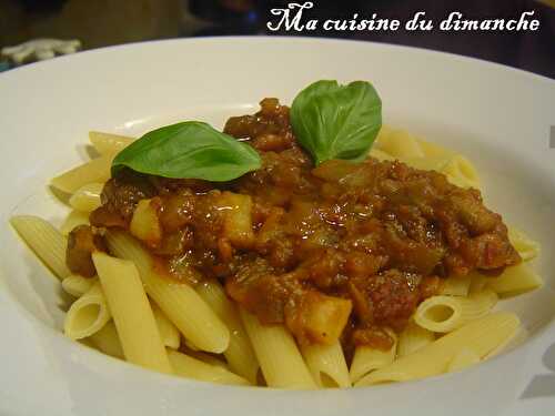 Penne alle melanzane (pâtes aux aubergines)