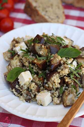 Salade de boulgour aux aubergines rôties & feta