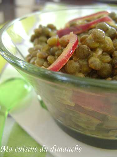 Salade de lentilles vertes aux oignons rouges