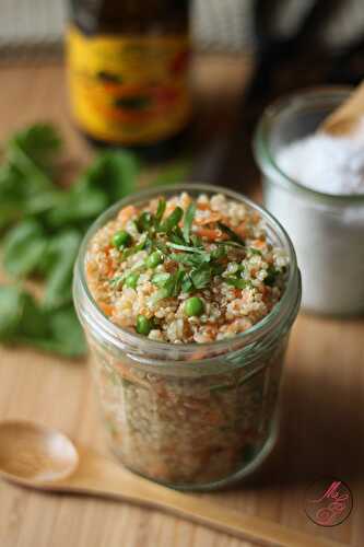 Salade printanière au quinoa, carottes et petits pois
