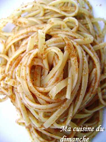 Spaghetti plats à la bottarga