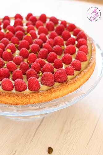 Tarte aux framboises & crème pistache