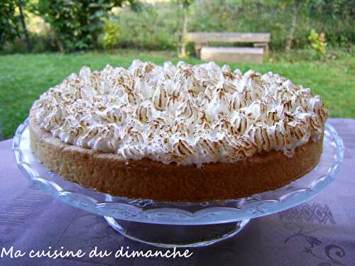 Tarte aux framboises meringuée