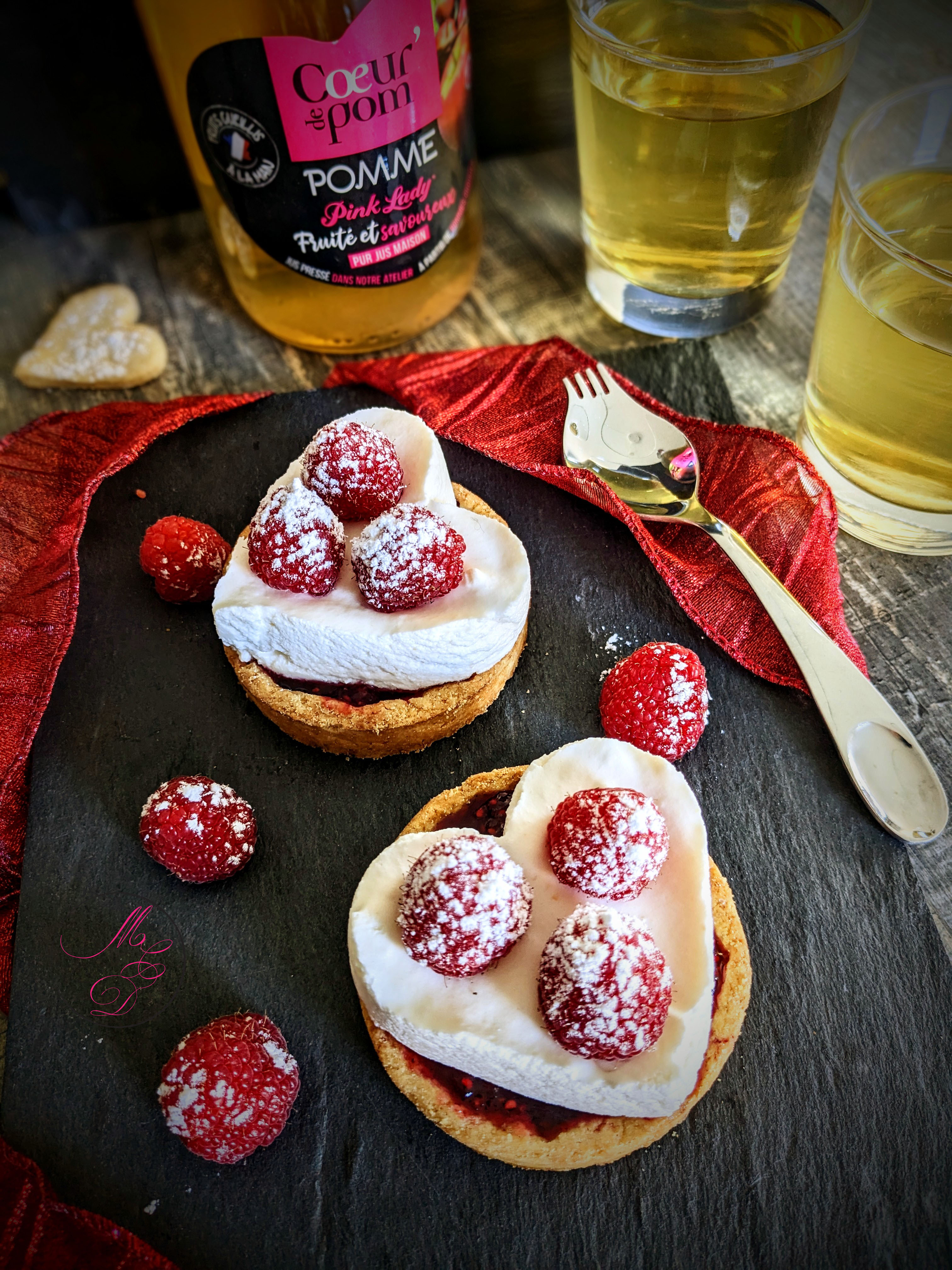 Tartelette façon Ispahan (framboises, rose, litchis)