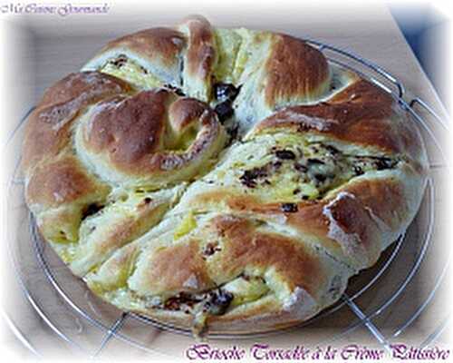 Brioche Torsadée Crème Pâtissière Pépites de Chocolat