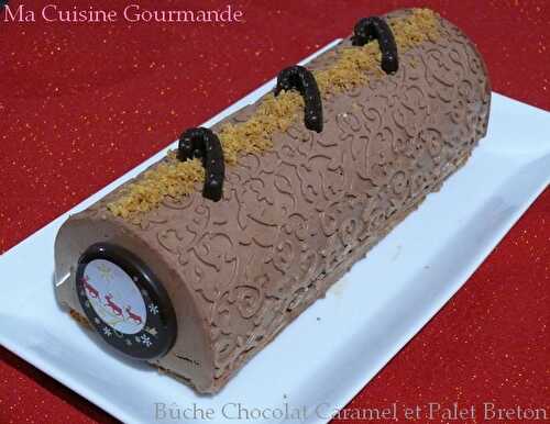 Bûche Chocolat Caramel et Palet Breton