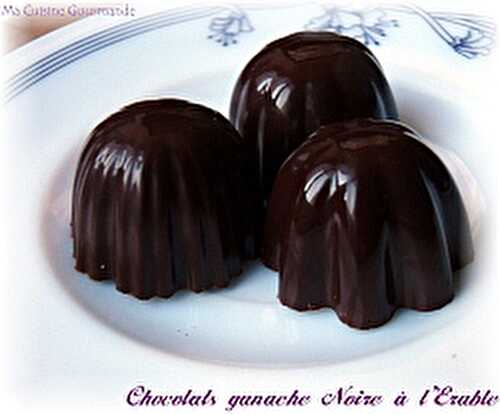 Chocolats fourrés ganache Noire à l’Erable