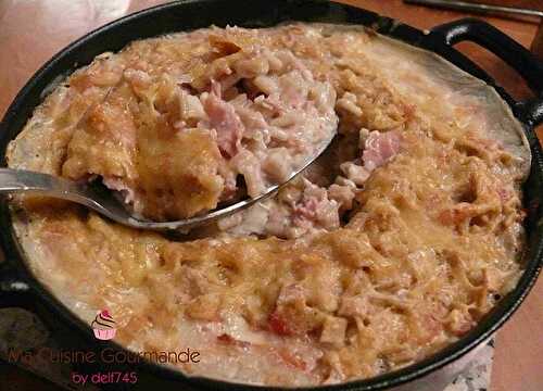 Gratin de Crozets au Sarrasin, Cancoillotte, Jambon et Tomme de Savoie IGP