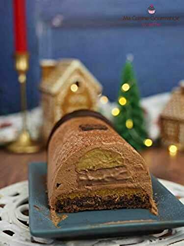 Bûche Choco Pistache façon Dubaï
