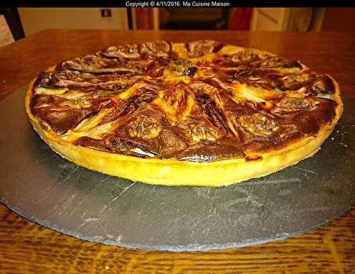 TARTE AUX ENDIVES CARAMELISEES MIEL CITRON ET FROMAGE BLANC AUX NOIX