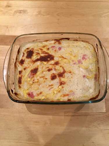 Gratin de tagliatelles au jambon