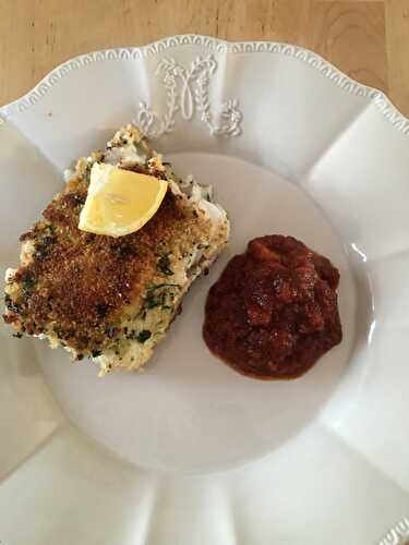 Poisson pané avec son ketchup maison