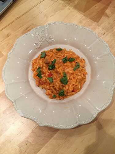 Risotto au thon á la tomate