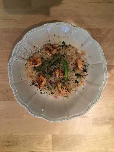 Risotto aux asperges et saumon