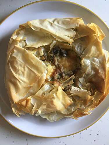 Tarte aux champignons et mozzarella